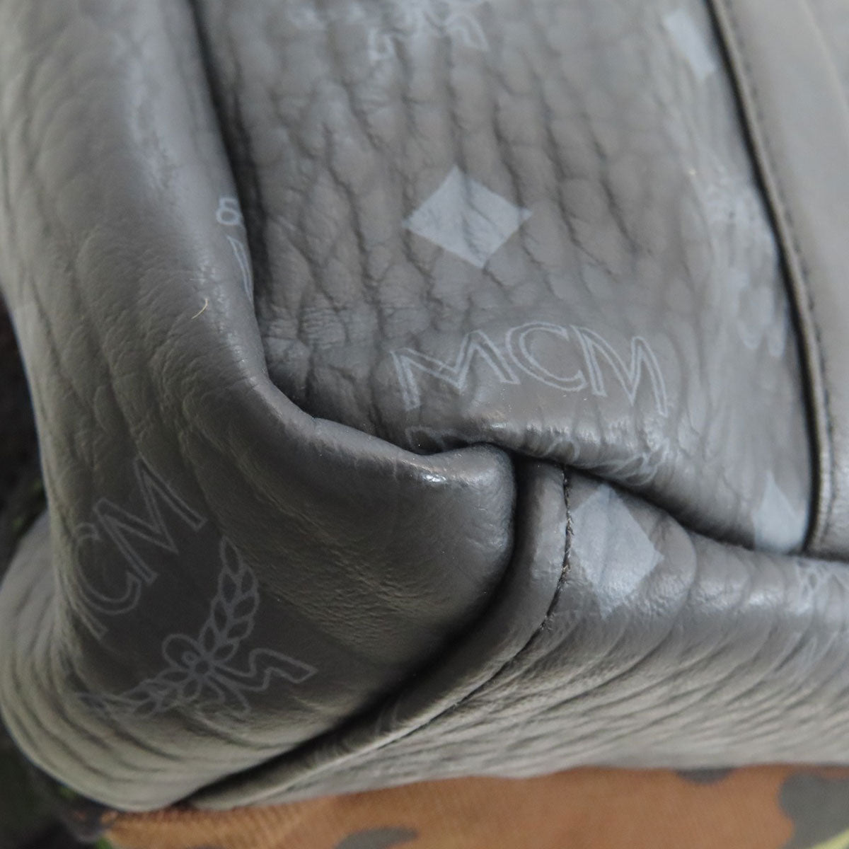MCM Camouflage pattern Tote Bag Canvas LeatherLadies [Used]