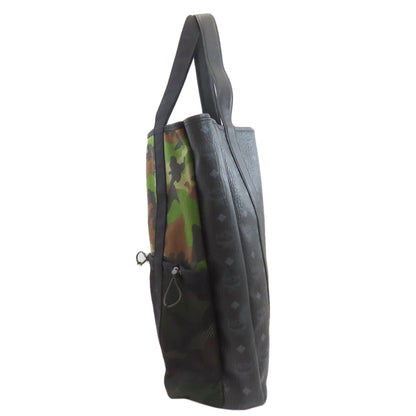MCM Camouflage pattern Tote Bag Canvas LeatherLadies [Used]