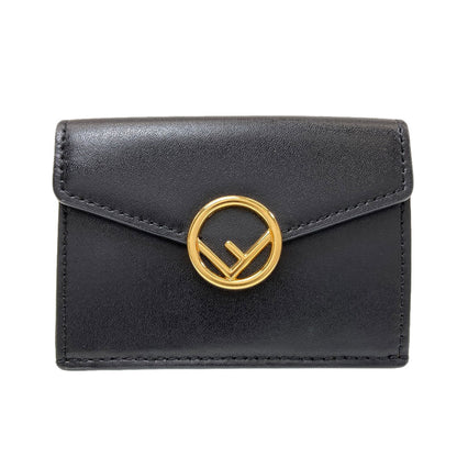 FENDI F is Fendi Micro Trifold Wallet Bifold Wallet with Coin Pocket Calf Ladies [Used]