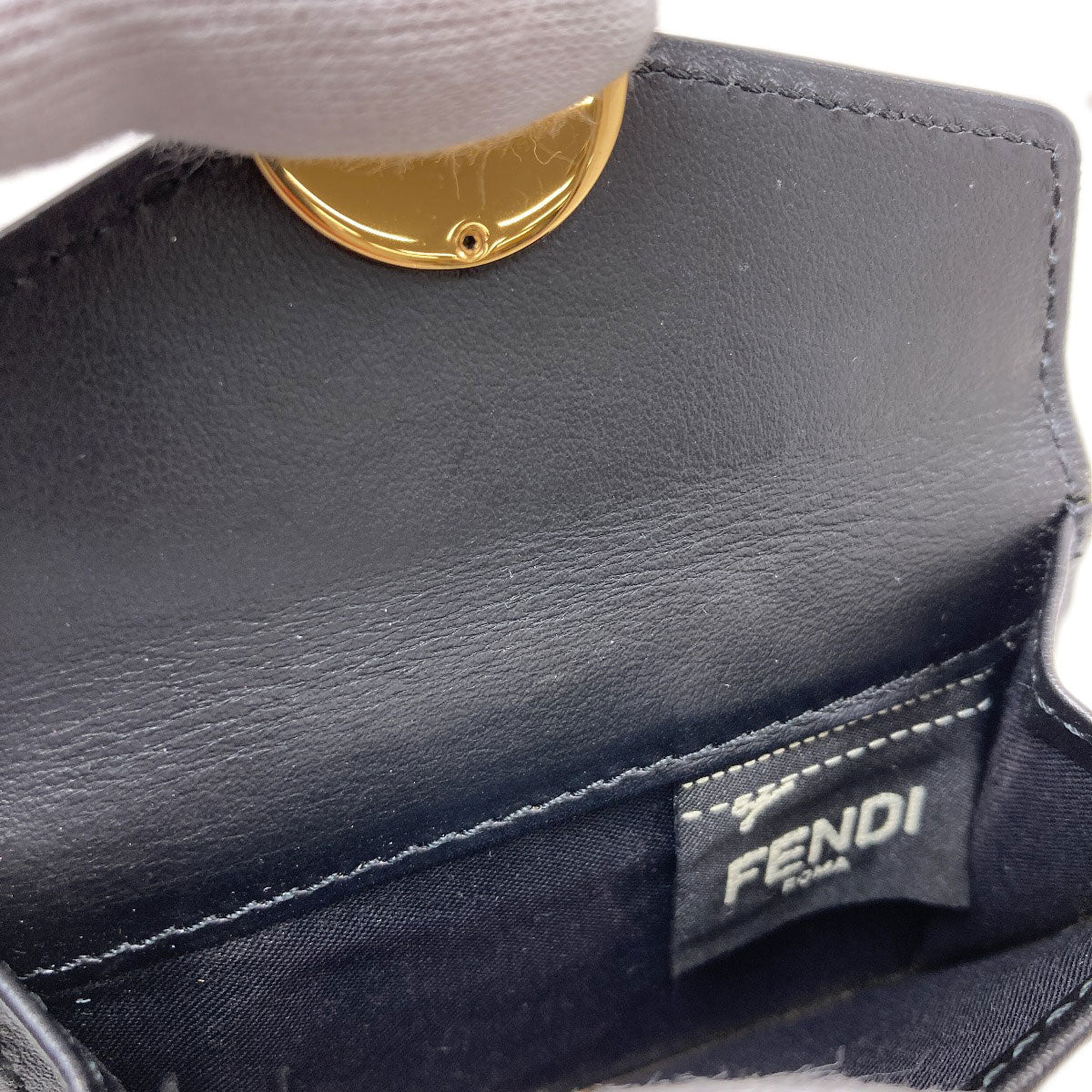 FENDI F is Fendi Micro Trifold Wallet Bifold Wallet with Coin Pocket Calf Ladies [Used]