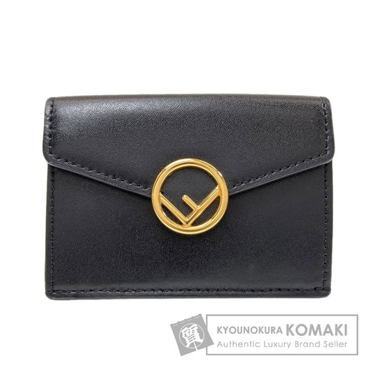 FENDI F is Fendi Micro Trifold Wallet Bifold Wallet with Coin Pocket Calf Ladies [Used]