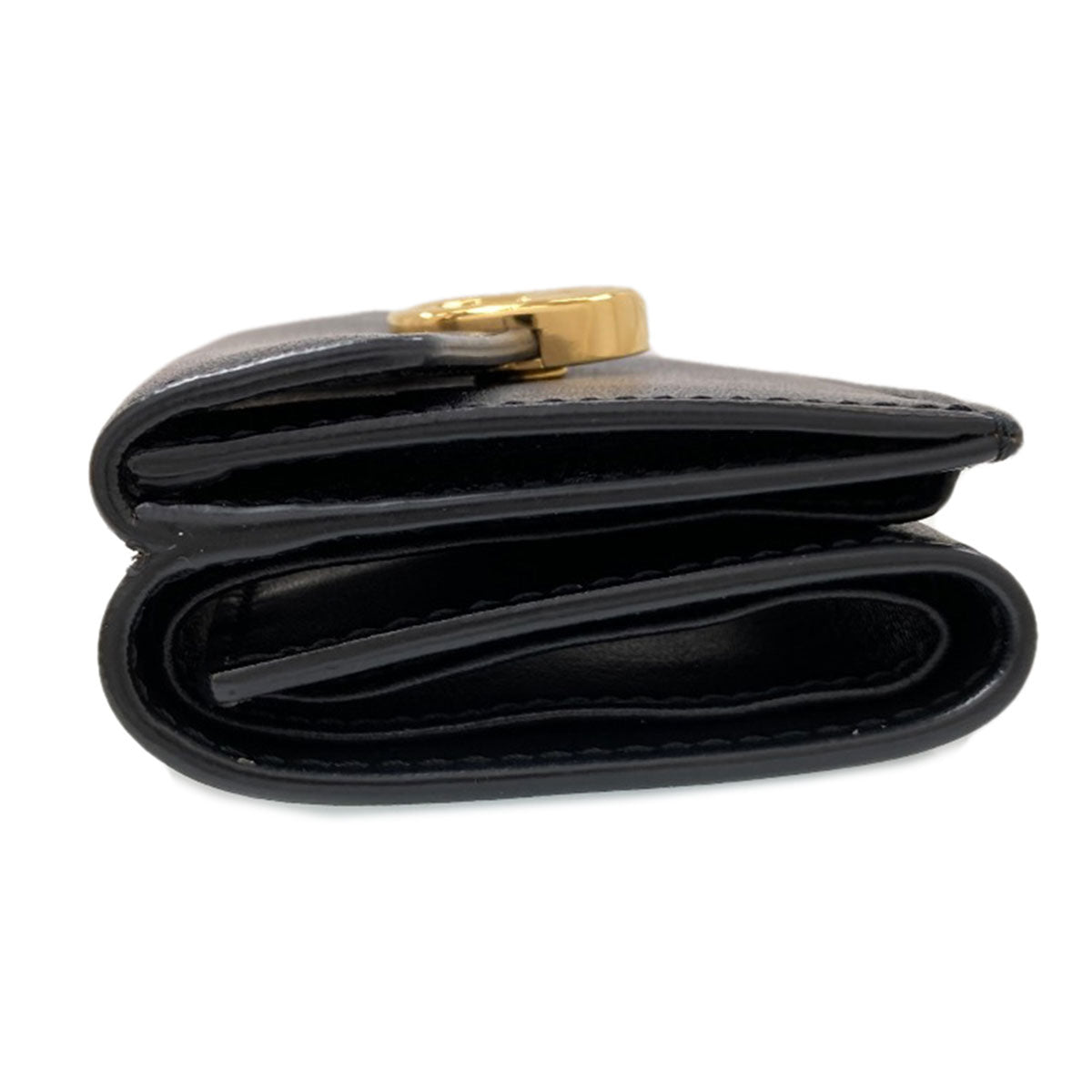 FENDI F is Fendi Micro Trifold Wallet Bifold Wallet with Coin Pocket Calf Ladies [Used]