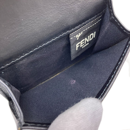 FENDI F is Fendi Micro Trifold Wallet Bifold Wallet with Coin Pocket Calf Ladies [Used]