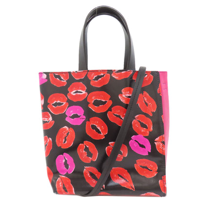 MARNI Museeo Lip Pattern 2WAY Handbag Leather Ladies [Used]