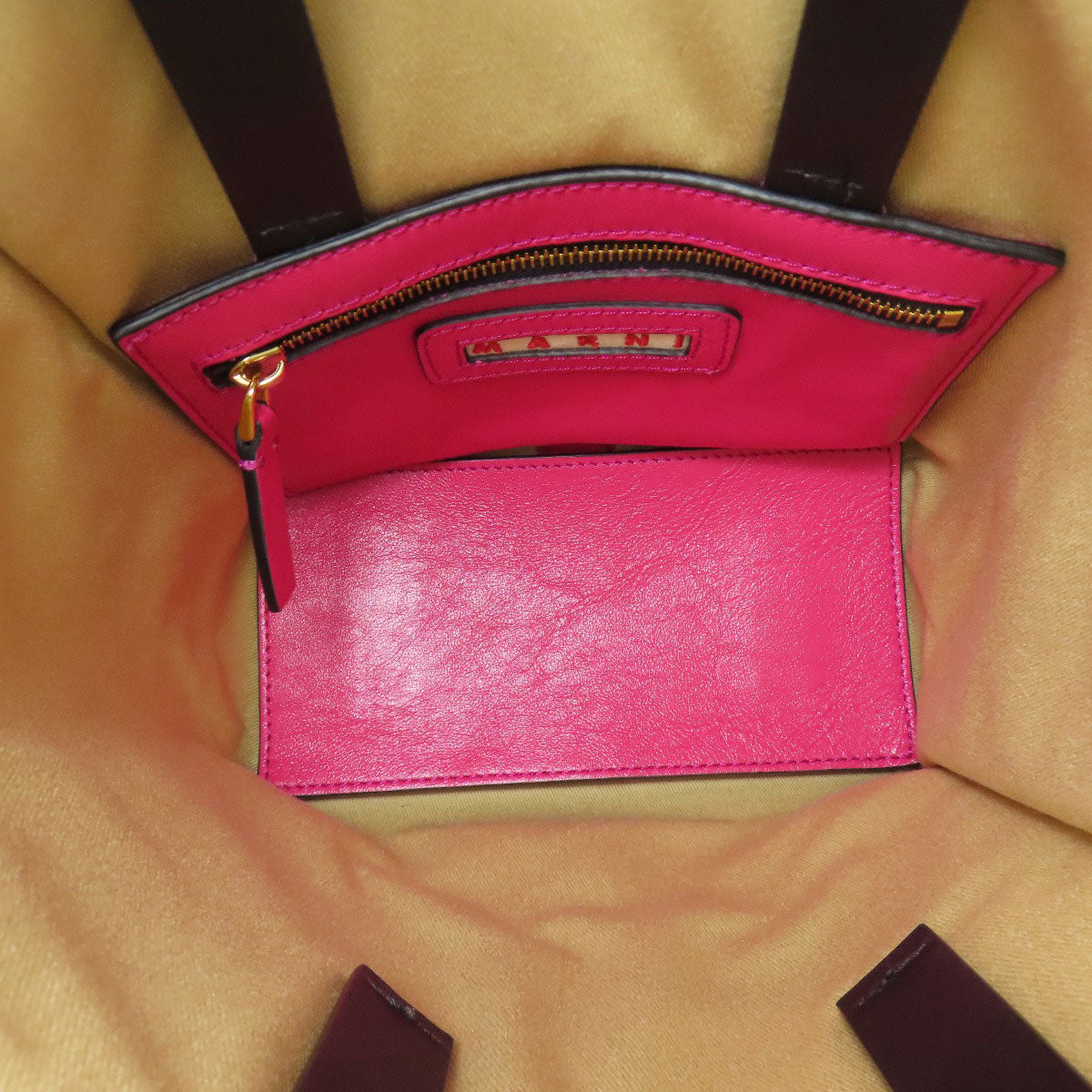 MARNI Museeo Lip Pattern 2WAY Handbag Leather Ladies [Used]