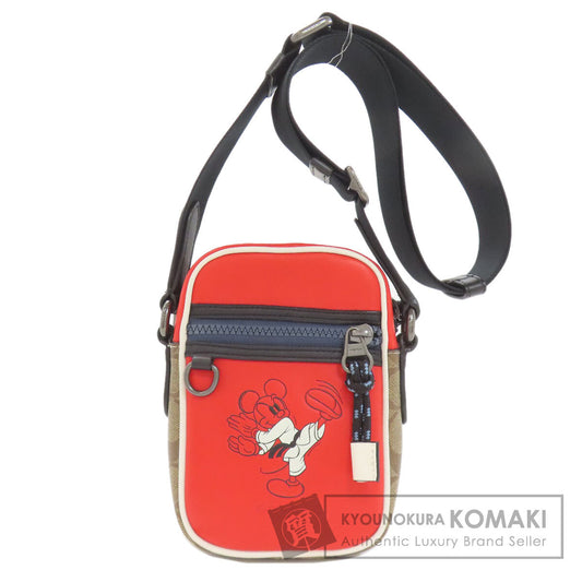 COACH C2021 Mickey Collaboration Signature Shoulder Bag Leather Ladies [Used]