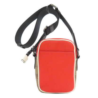 COACH C2021 Mickey Collaboration Signature Shoulder Bag Leather Ladies [Used]
