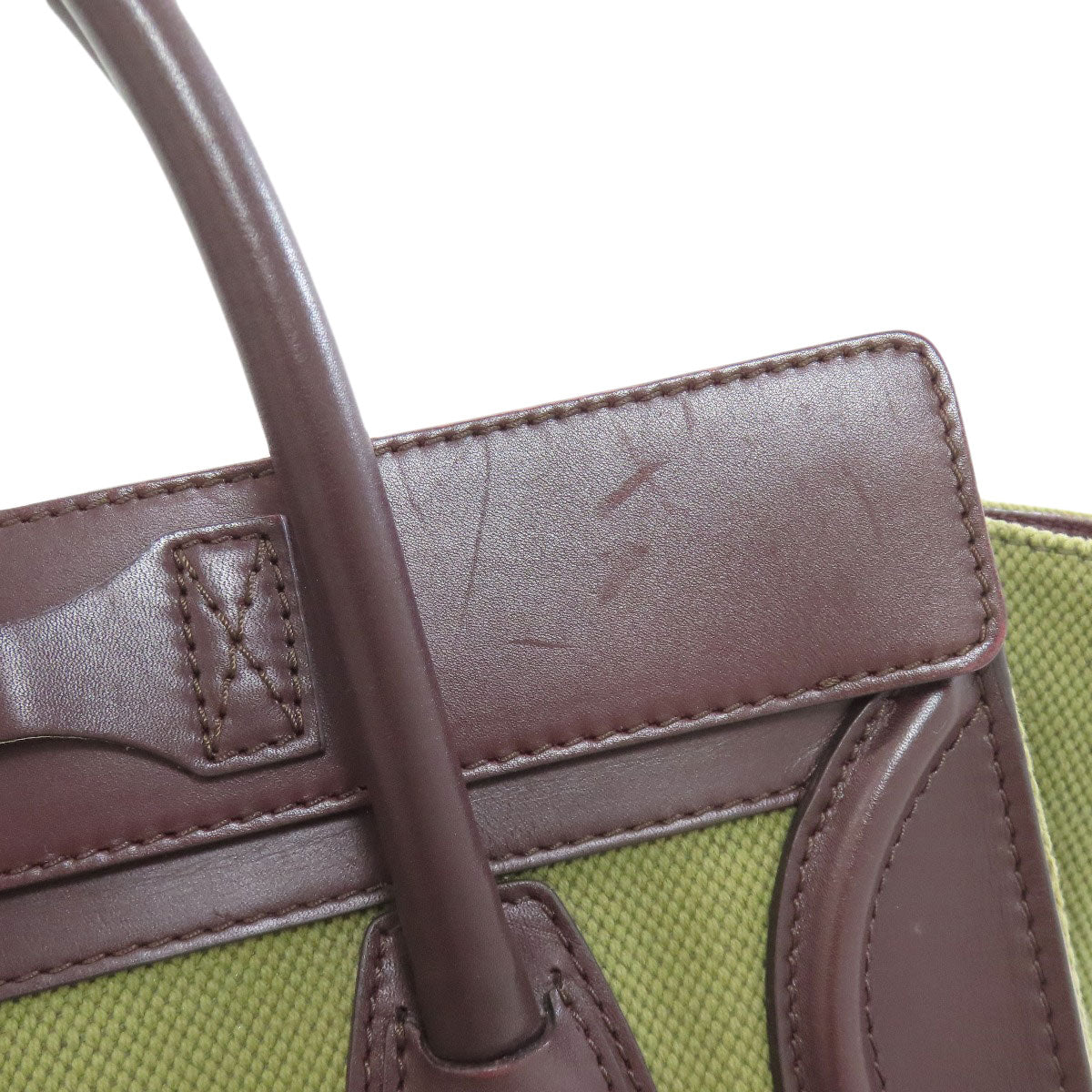 CELINE Luggage micro Handbag Canvas LeatherLadies [Used]