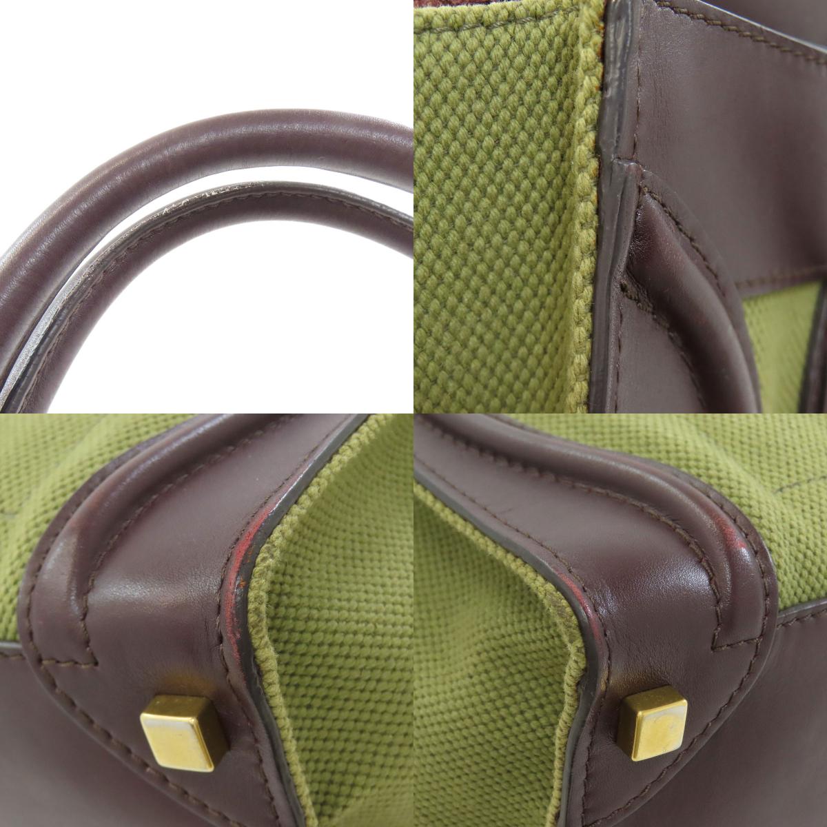 CELINE Luggage micro Handbag Canvas LeatherLadies [Used]