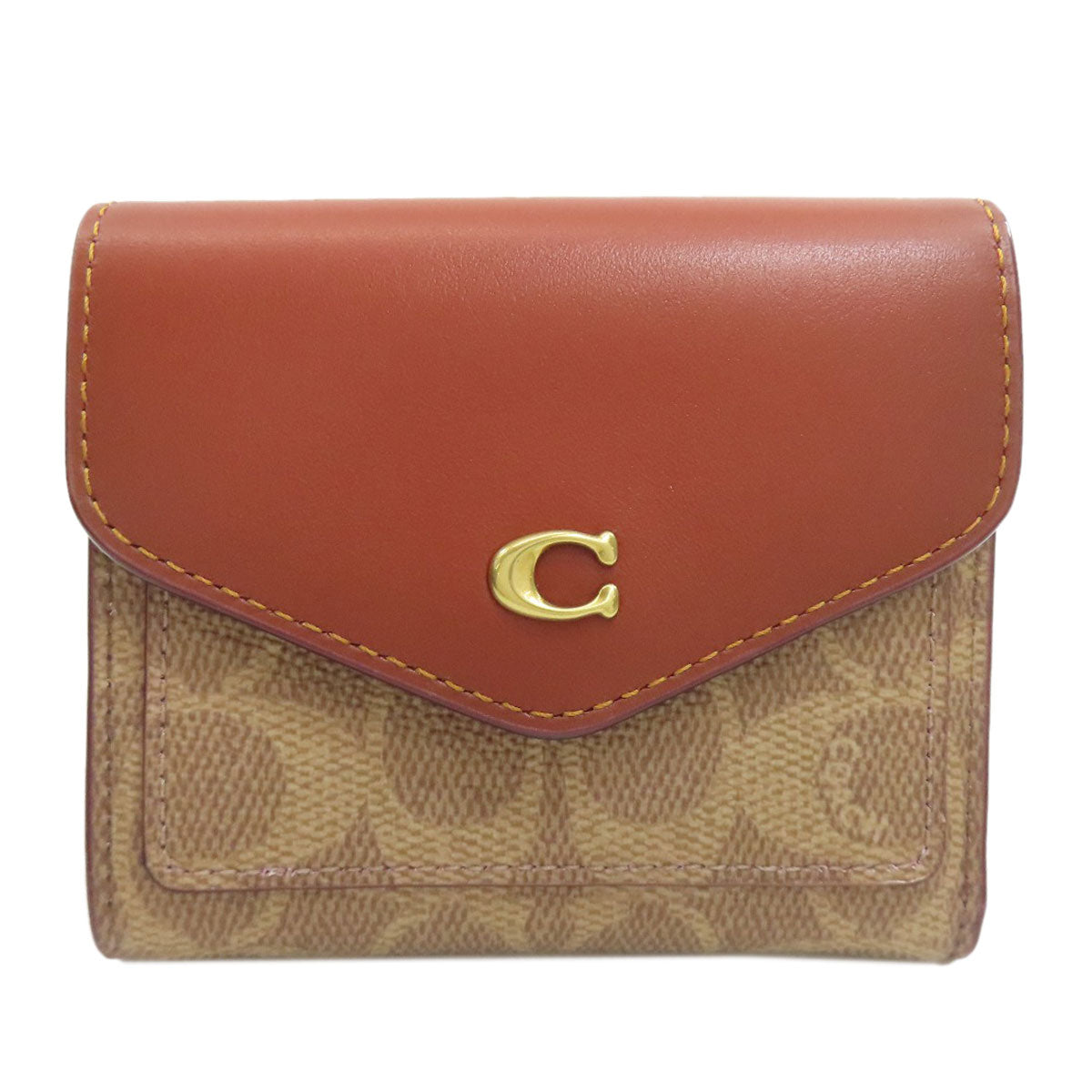 COACH C2329 Signature Bifold Wallet with Coin Pocket PVC LeatherLadies [Used]
