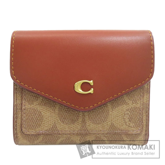 COACH C2329 Signature Bifold Wallet with Coin Pocket PVC LeatherLadies [Used]