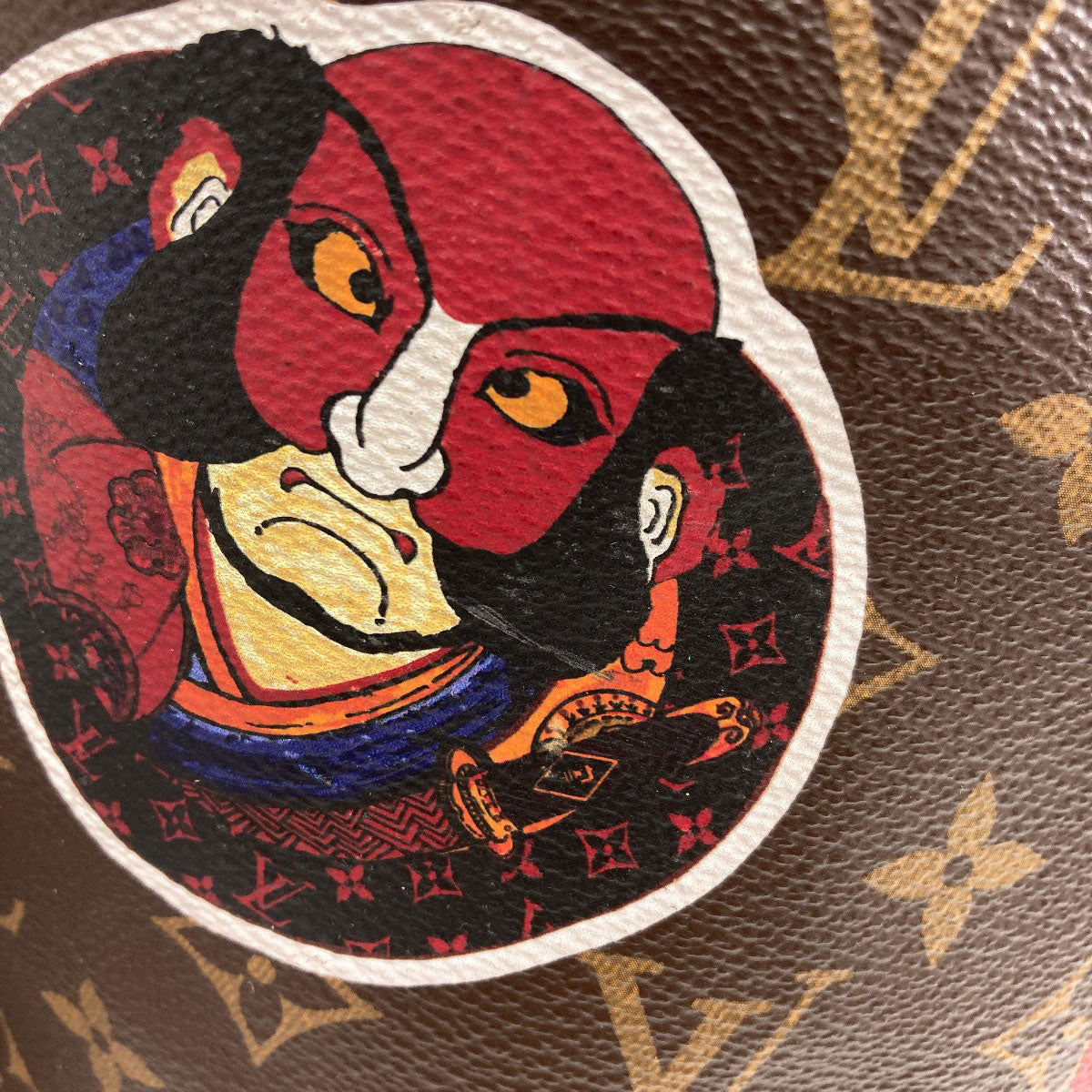 LOUIS VUITTON M43499 Neverfull MM Kansai Yamamoto Collaboration Daruma Kabuki Tote Bag Monogram canvas Ladies [Used]