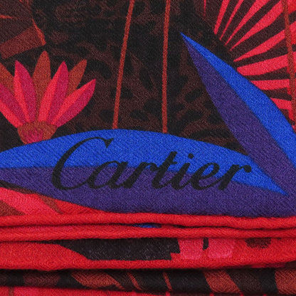 CARTIER Animal motif Scarf Cashmere Ladies [Used]