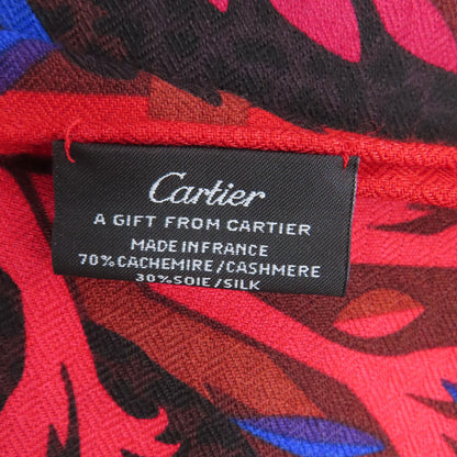 CARTIER Animal motif Scarf Cashmere Ladies [Used]