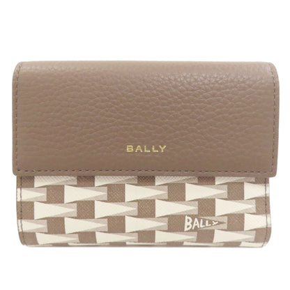 BALLY logo Bifold Wallet with Coin Pocket Leather Ladies [Used]