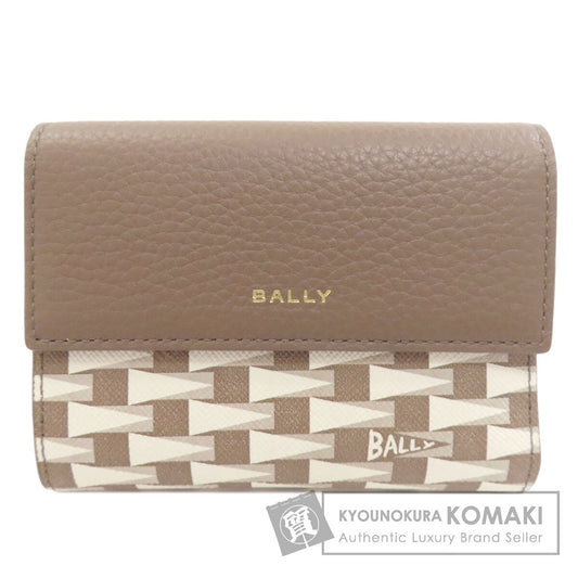 BALLY logo Bifold Wallet with Coin Pocket Leather Ladies [Used]