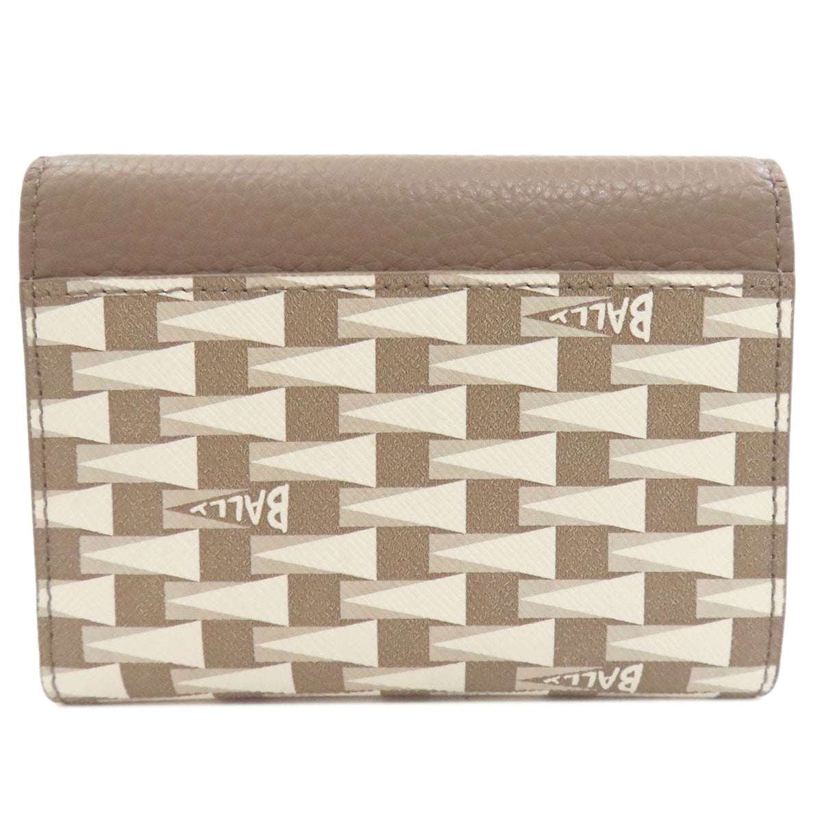 BALLY logo Bifold Wallet with Coin Pocket Leather Ladies [Used]
