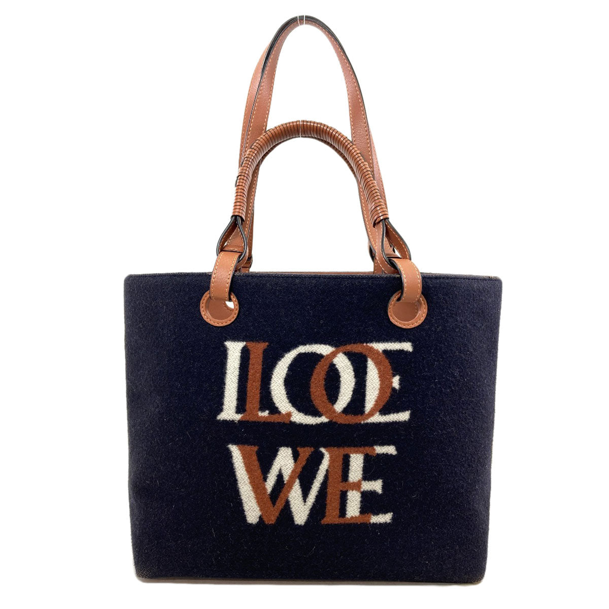 LOEWE Love Anagram 2WAY Tote Bag wool Ladies [Used]