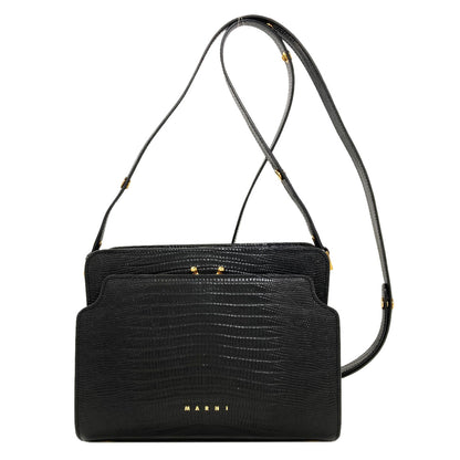 MARNI Trunk Reverse Embossed Shoulder Bag Leather Ladies [Used]