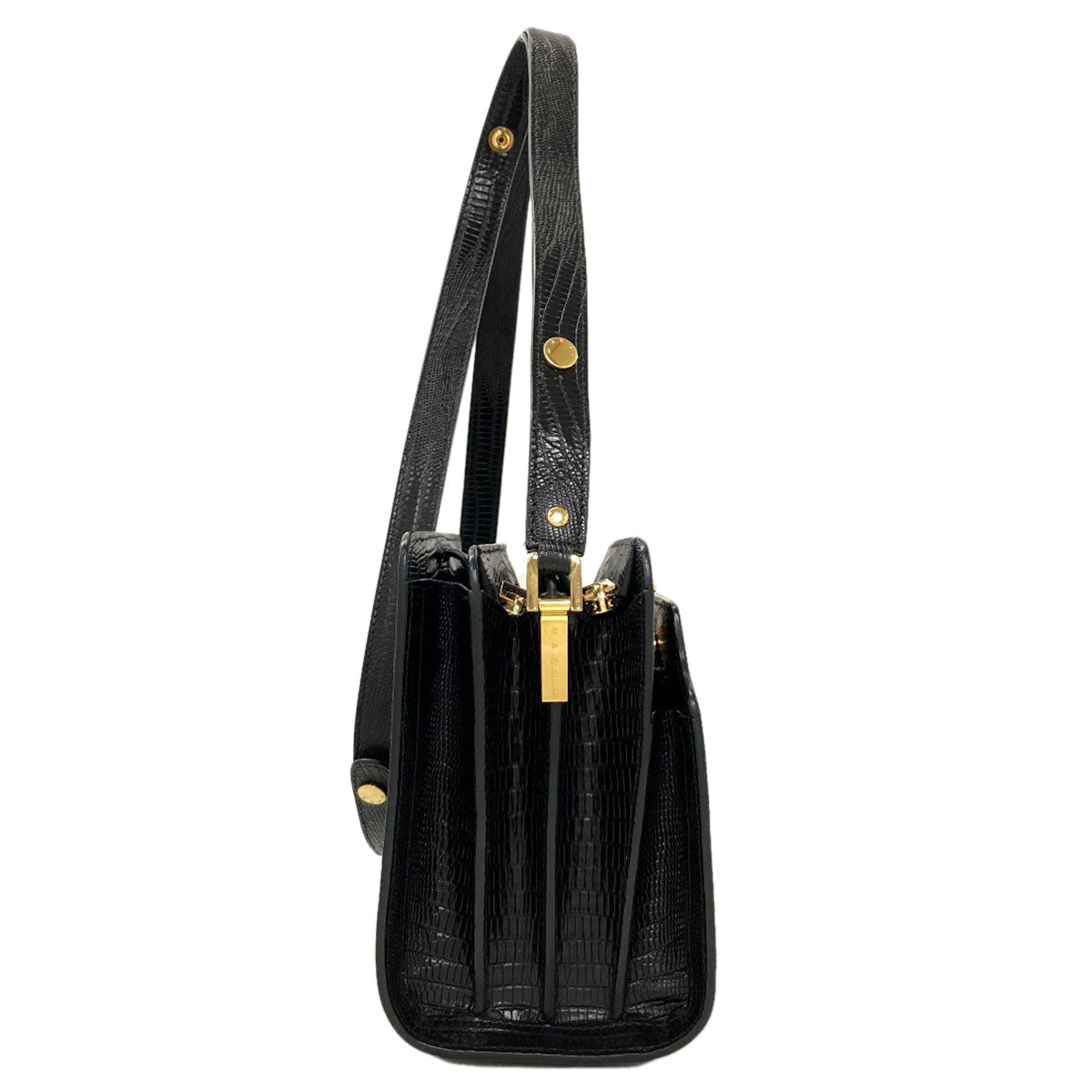 MARNI Trunk Reverse Embossed Shoulder Bag Leather Ladies [Used]