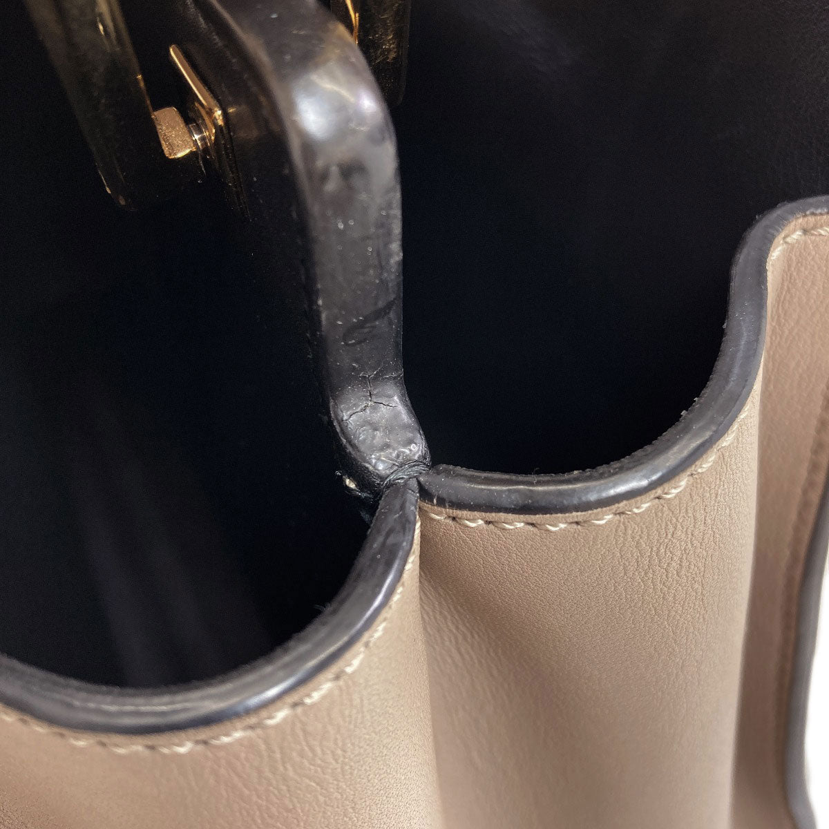 FENDI Peekaboo Essential 2WAY Handbag Calf Ladies [Used]
