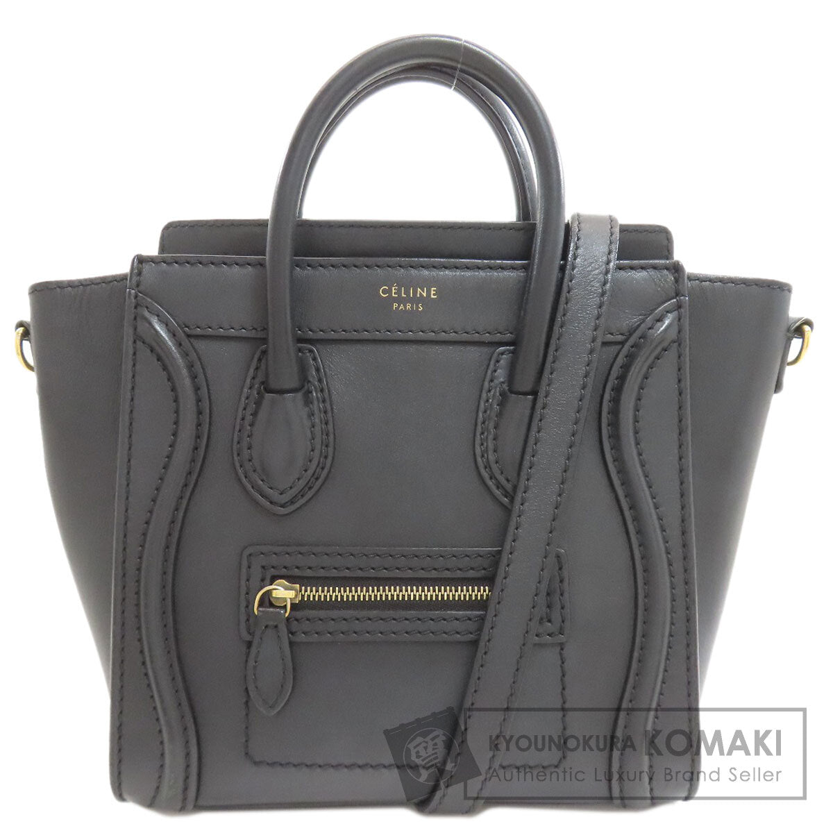 CELINE Luggage nano 2 WAY Handbag Calf Ladies [Used]