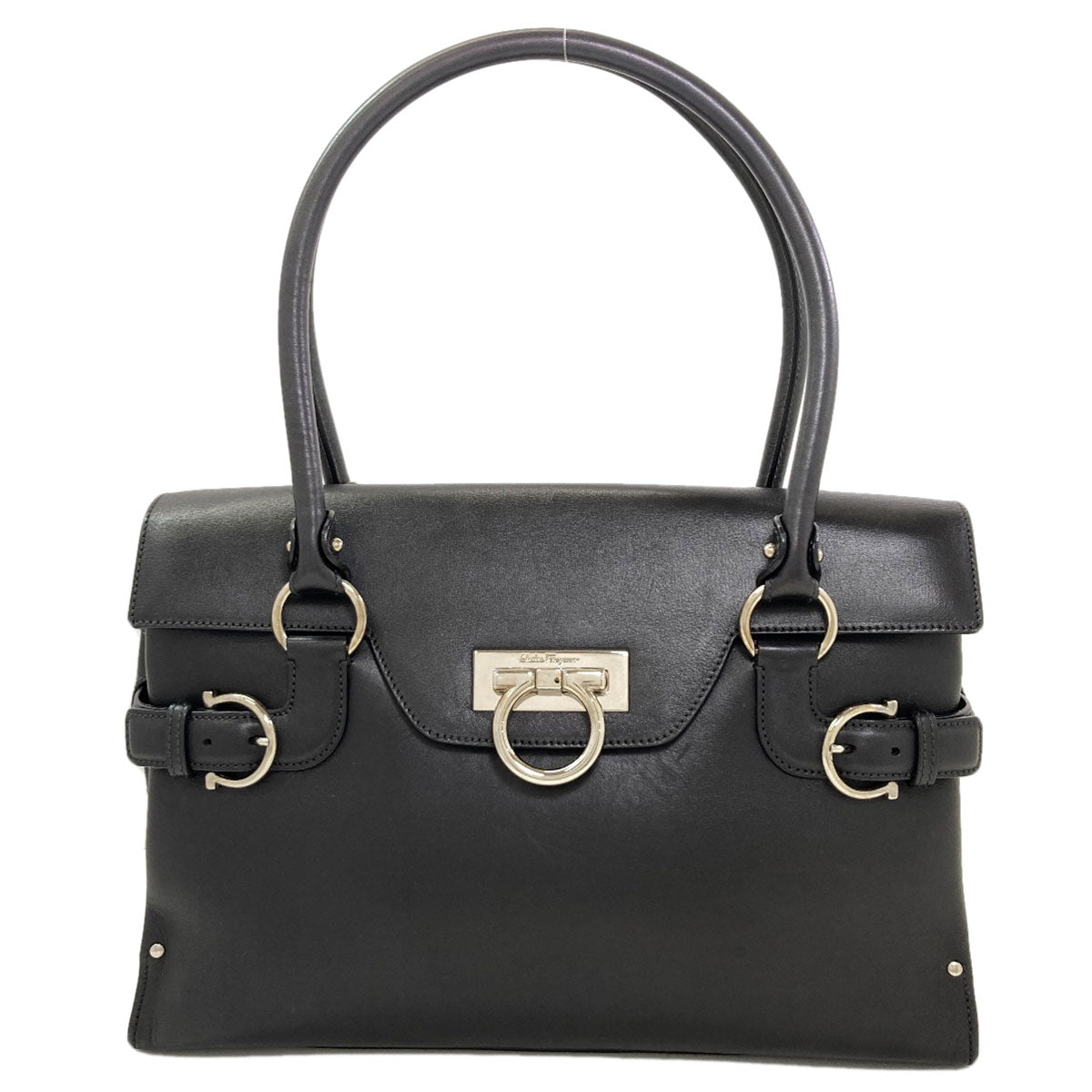 Salvatore Ferragamo GanciniHardware Tote Bag Leather Ladies [Used]