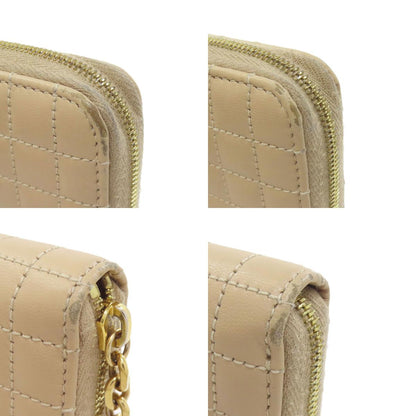 CELINE Zip Around Quilting Long wallet (with coin pocket) Leather Ladies [Used]