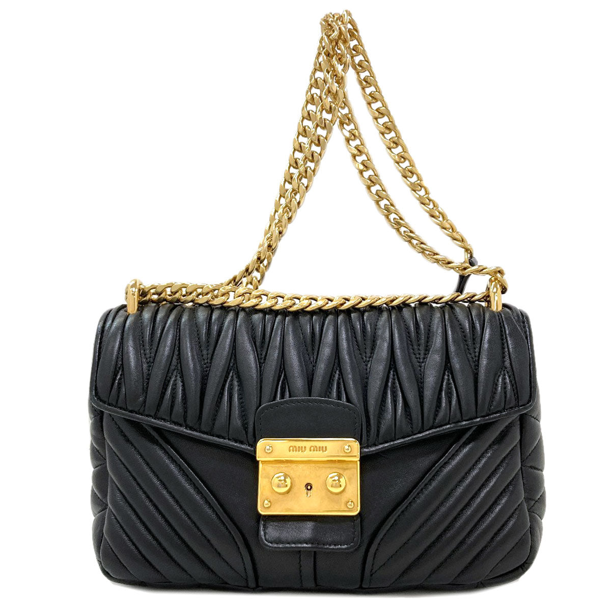 MIUMIU Biker Shoulder Bag Calf Ladies [Used]