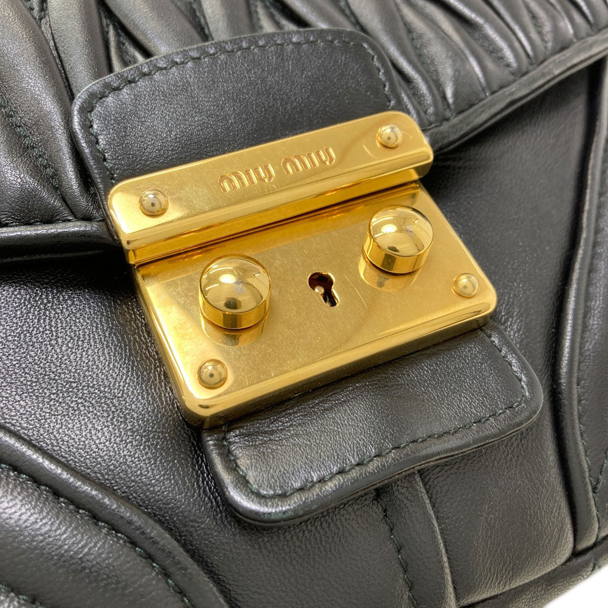 MIUMIU Biker Shoulder Bag Calf Ladies [Used]