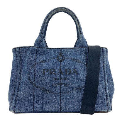 PRADA Canapa mini 2 WAY Handbag Denim Ladies [Used]