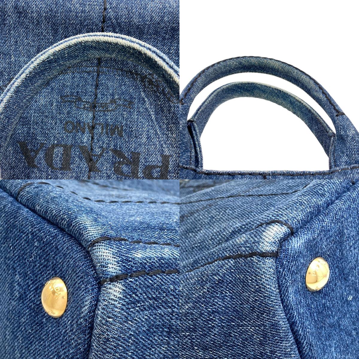 PRADA Canapa mini 2 WAY Handbag Denim Ladies [Used]
