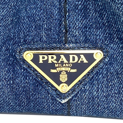 PRADA Canapa mini 2 WAY Handbag Denim Ladies [Used]