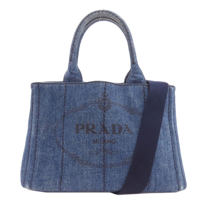 PRADA Canapa mini 2 WAY Handbag Denim Ladies [Used]