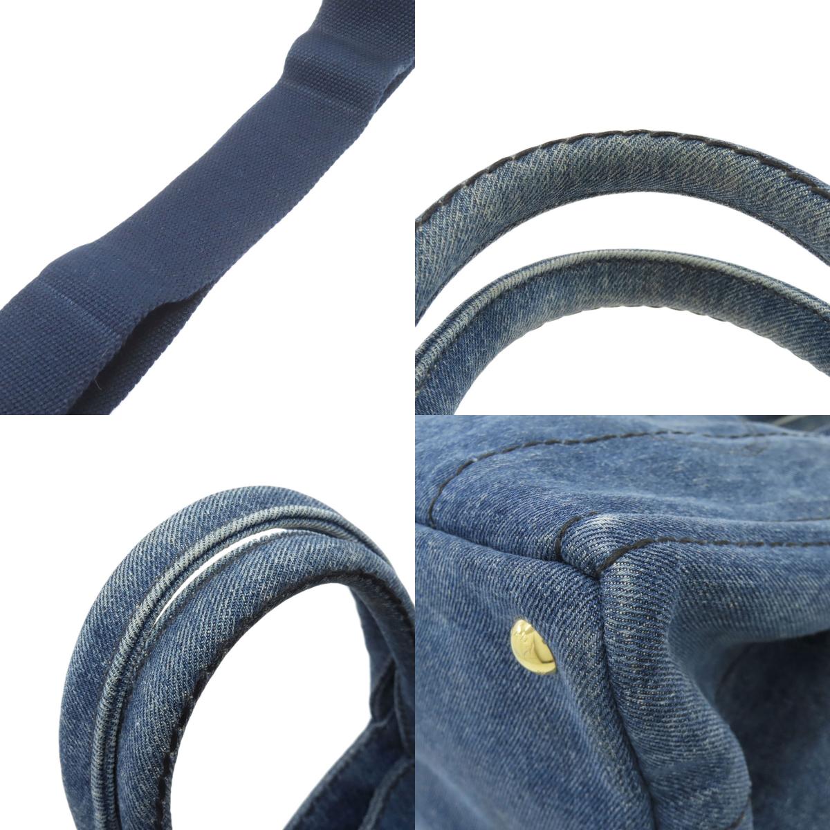 PRADA Canapa mini 2 WAY Handbag Denim Ladies [Used]