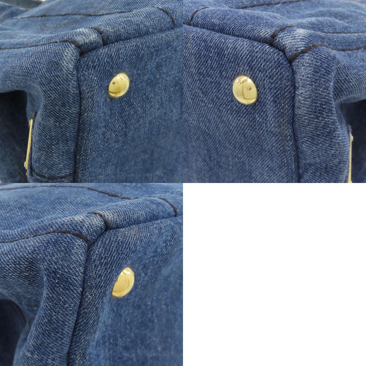PRADA Canapa mini 2 WAY Handbag Denim Ladies [Used]
