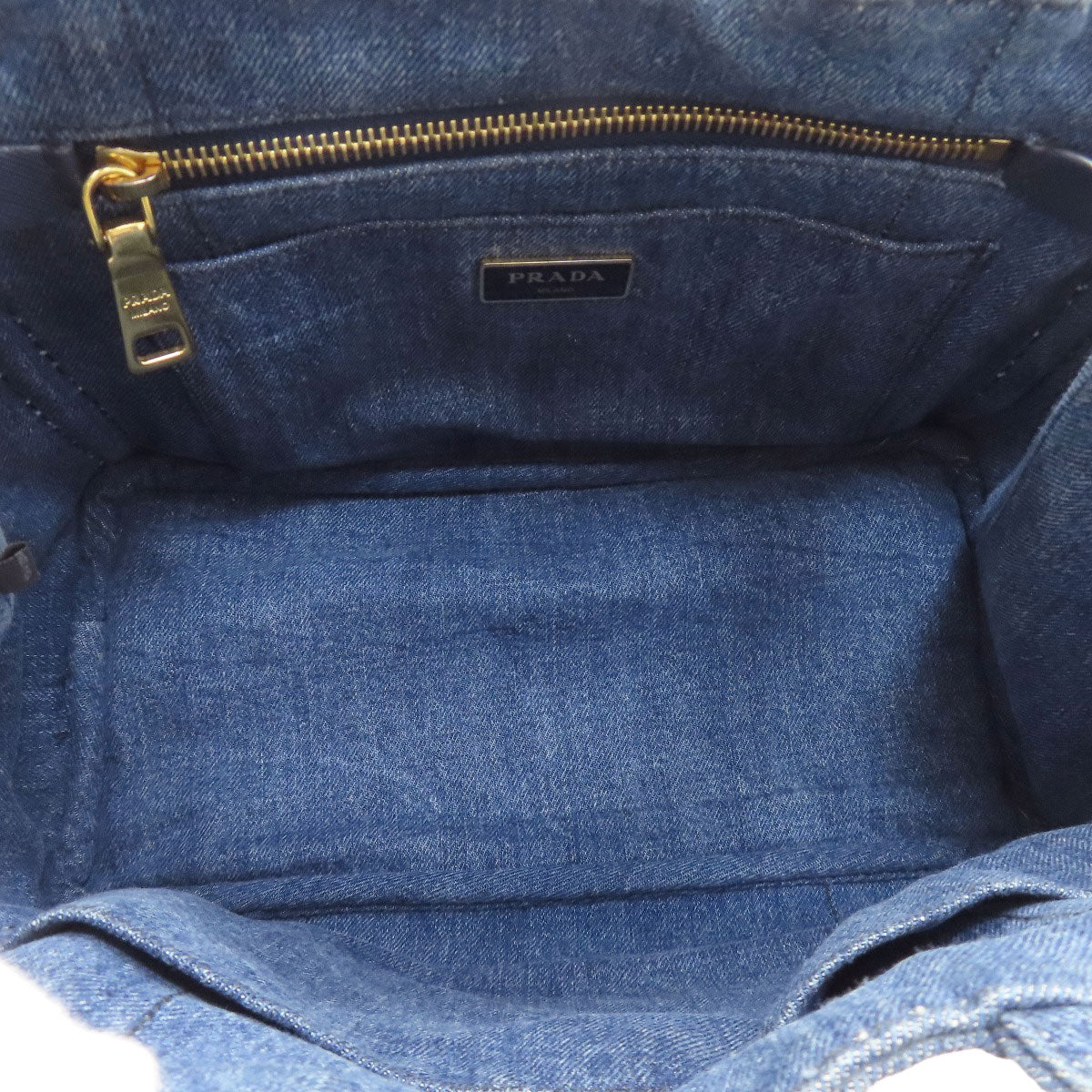 PRADA Canapa mini 2 WAY Handbag Denim Ladies [Used]