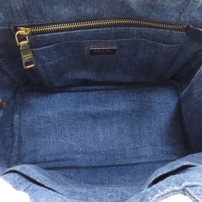 PRADA Canapa mini 2 WAY Handbag Denim Ladies [Used]