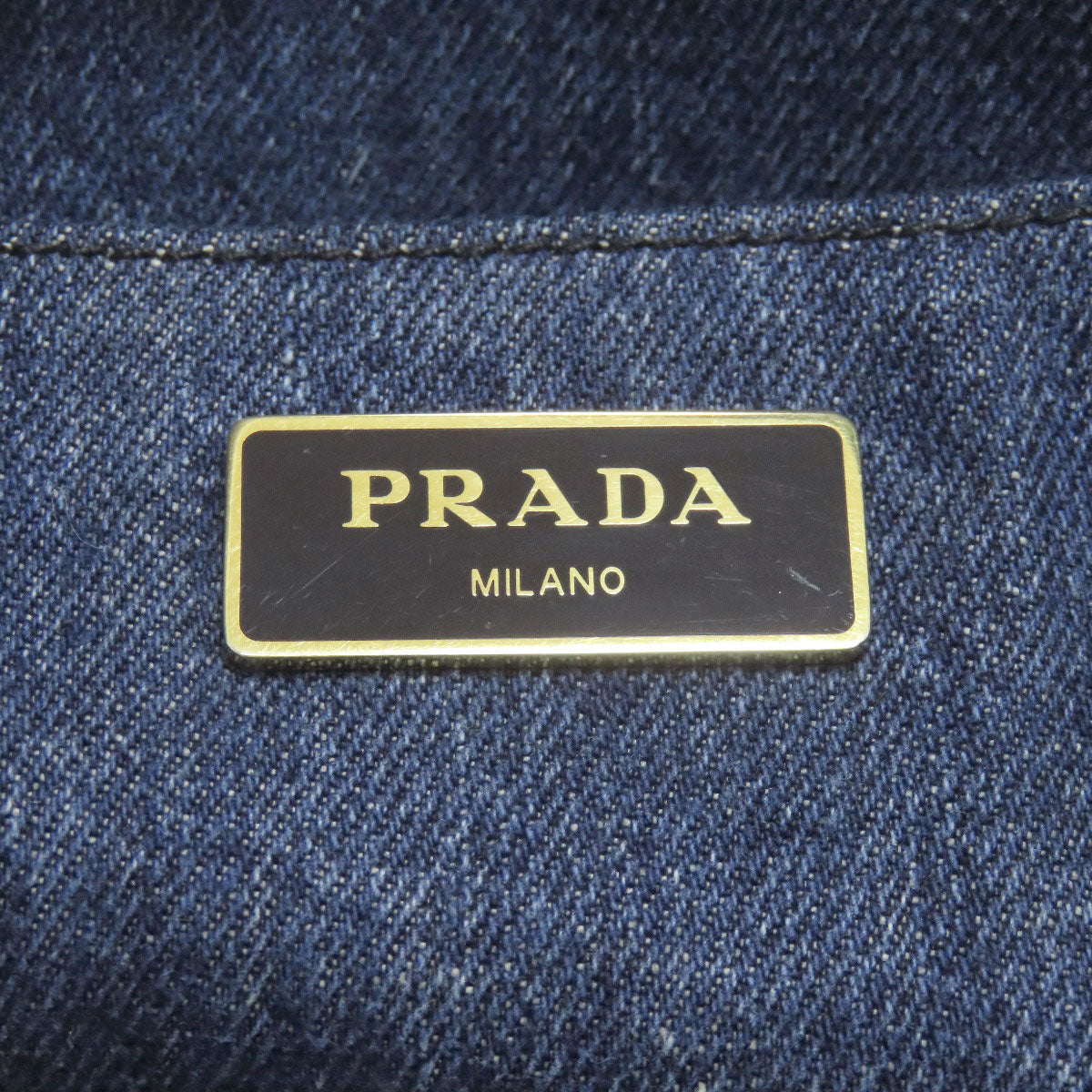 PRADA Canapa mini 2 WAY Handbag Denim Ladies [Used]