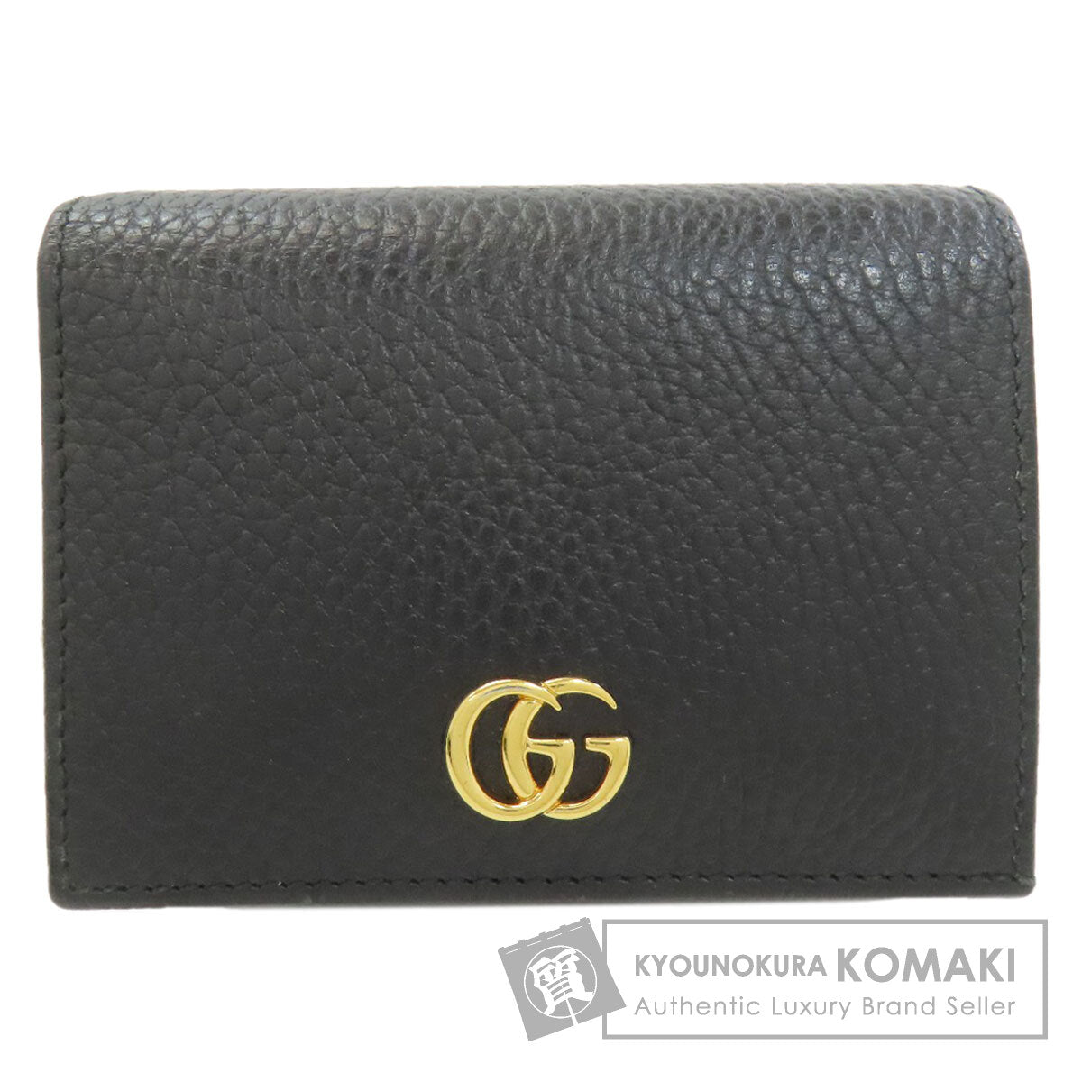 GUCCI 456126 GG Marmont Double G Bifold Wallet with Coin Pocket Leather Ladies [Used]