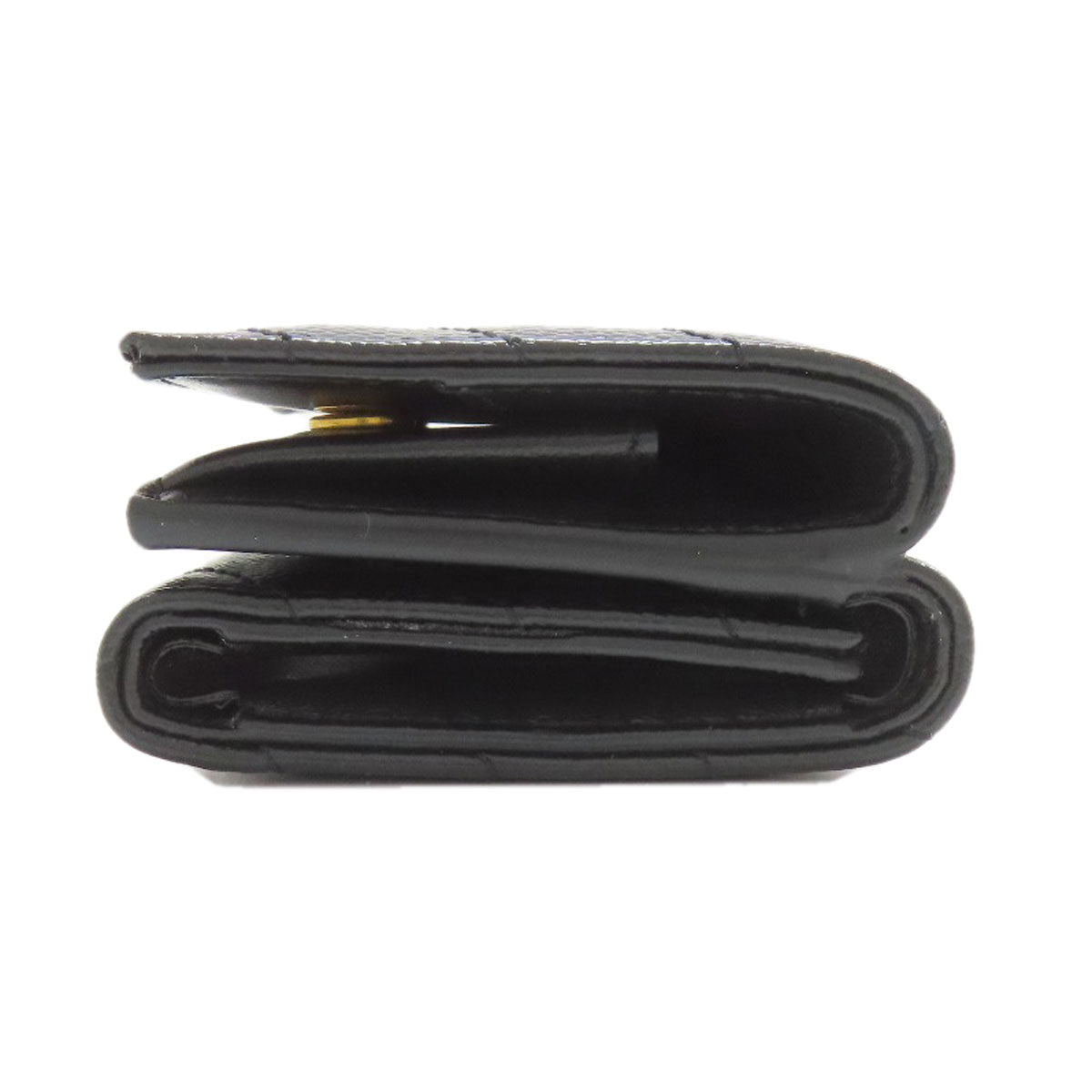 YVES SAINT LAURENT V stitch Cassandra Tri-fold wallet (with Coin Pocket) Calf Ladies [Used]