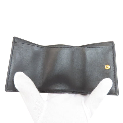 YVES SAINT LAURENT V stitch Cassandra Tri-fold wallet (with Coin Pocket) Calf Ladies [Used]