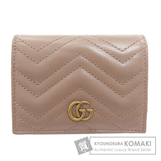 GUCCI 466492 GG Marmont Double G Bifold Wallet with Coin Pocket Leather Ladies [Used]