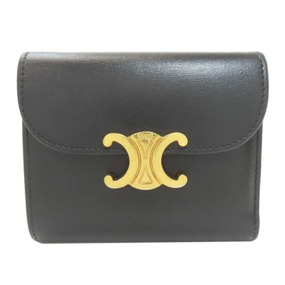 CELINE Small flap wallet Triomphe Bifold Wallet with Coin Pocket Leather Ladies [Used]