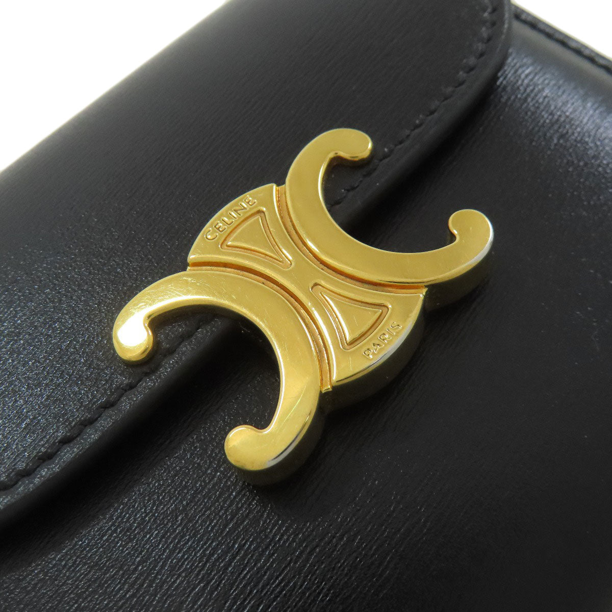 CELINE Small flap wallet Triomphe Bifold Wallet with Coin Pocket Leather Ladies [Used]