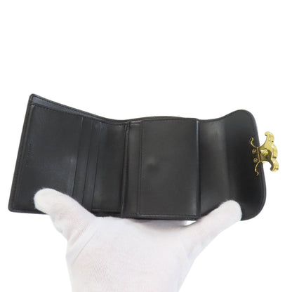 CELINE Small flap wallet Triomphe Bifold Wallet with Coin Pocket Leather Ladies [Used]