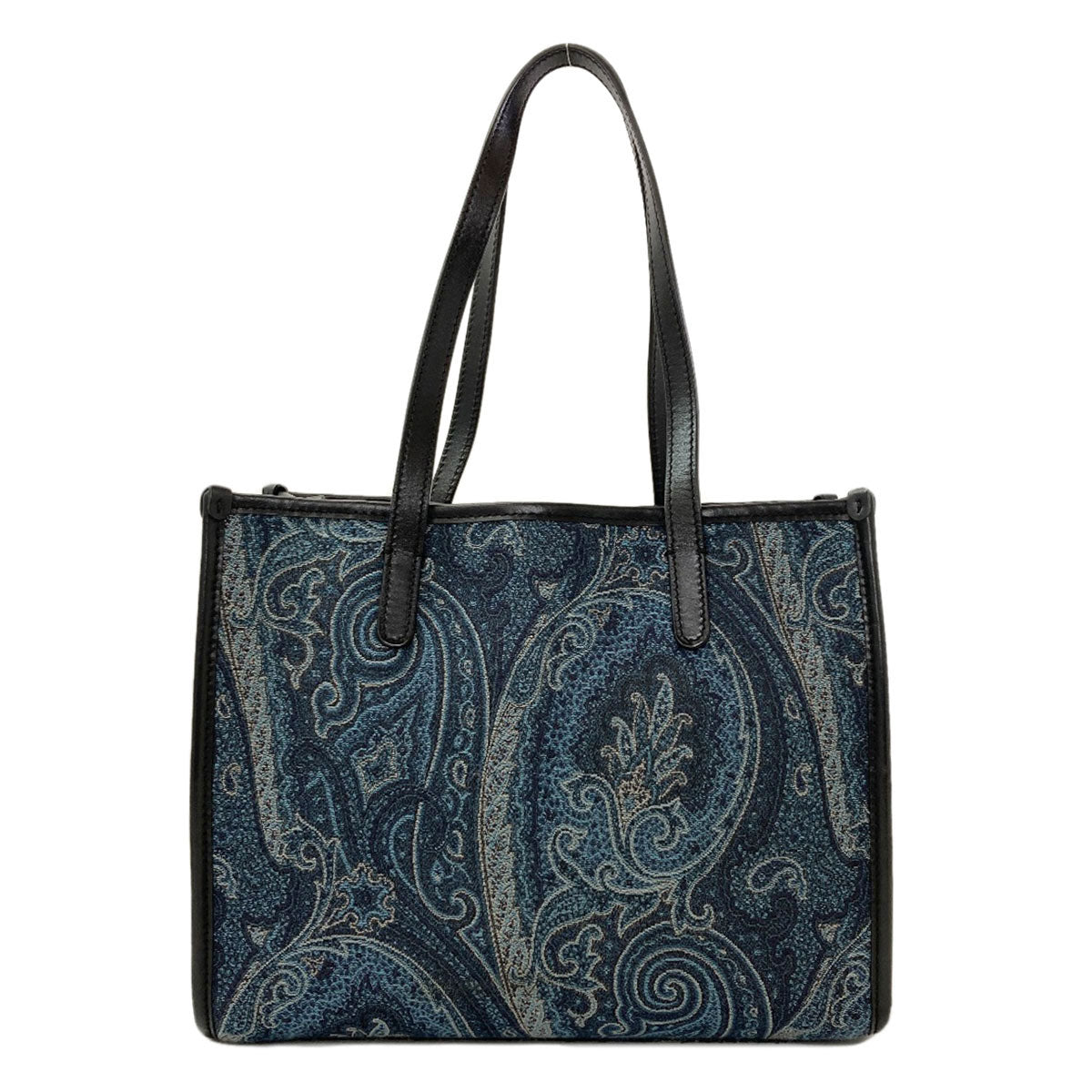 ETRO Paisley pattern cat embroidery Tote Bag Canvas LeatherLadies [Used]