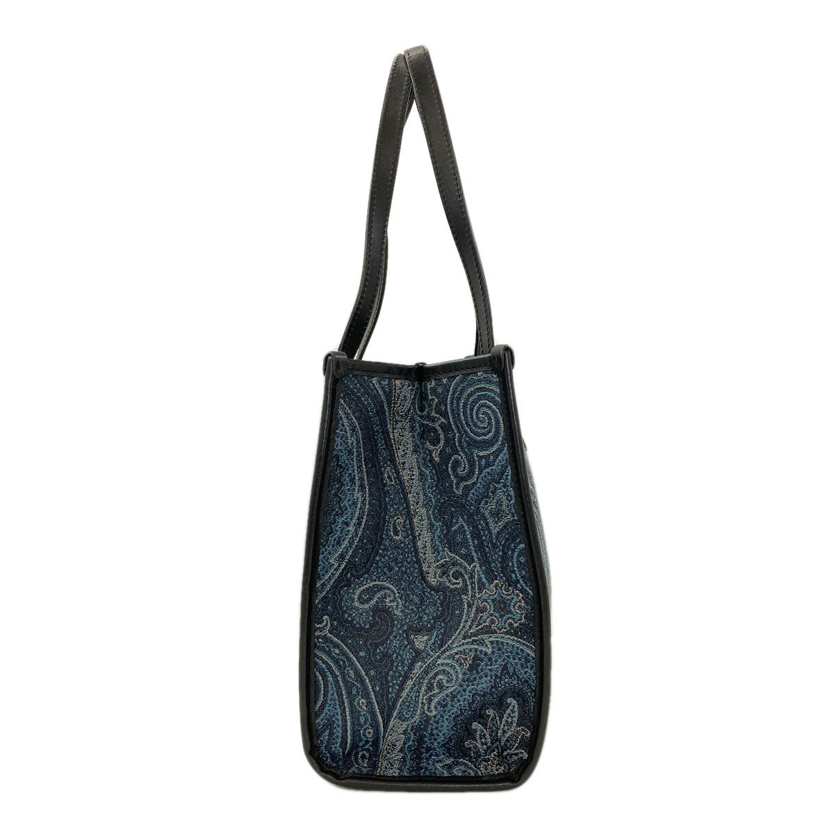 ETRO Paisley pattern cat embroidery Tote Bag Canvas LeatherLadies [Used]