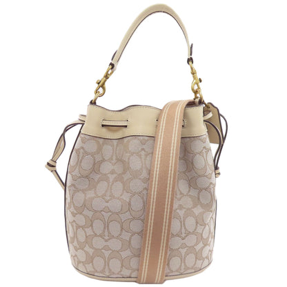 COACH C3853 Field Bucket Signature 2WAY Handbag Canvas Ladies [Used]