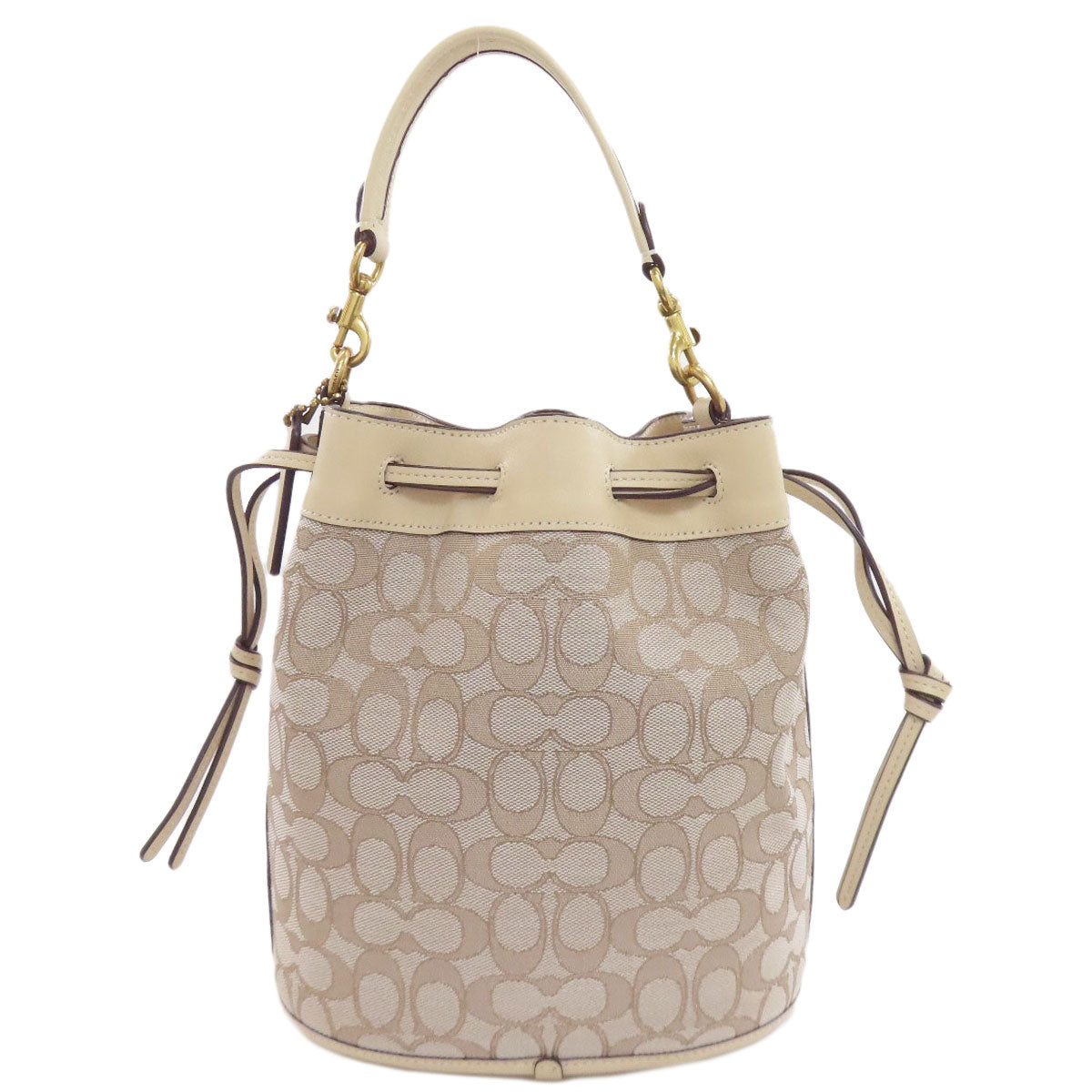 COACH C3853 Field Bucket Signature 2WAY Handbag Canvas Ladies [Used]